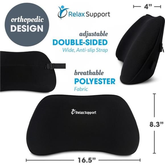 Support Pillow for Office Chair - Lower Back Support Posture Corrector - Cushion - Picture 2 of 6